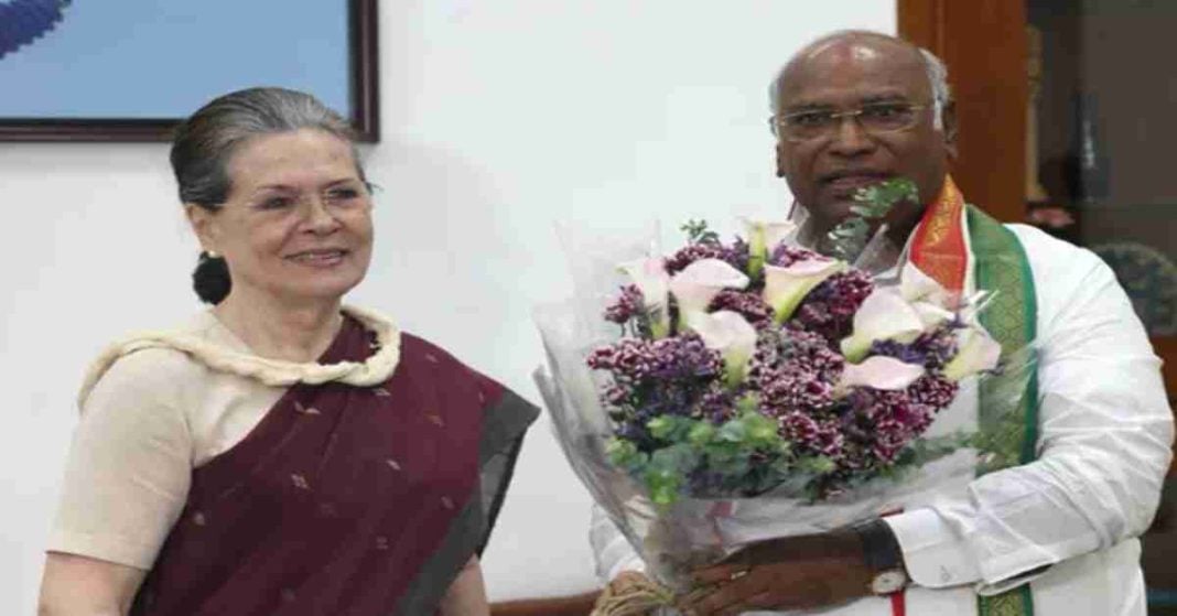 Sonia Gandhi and Mallikarjun Kharge