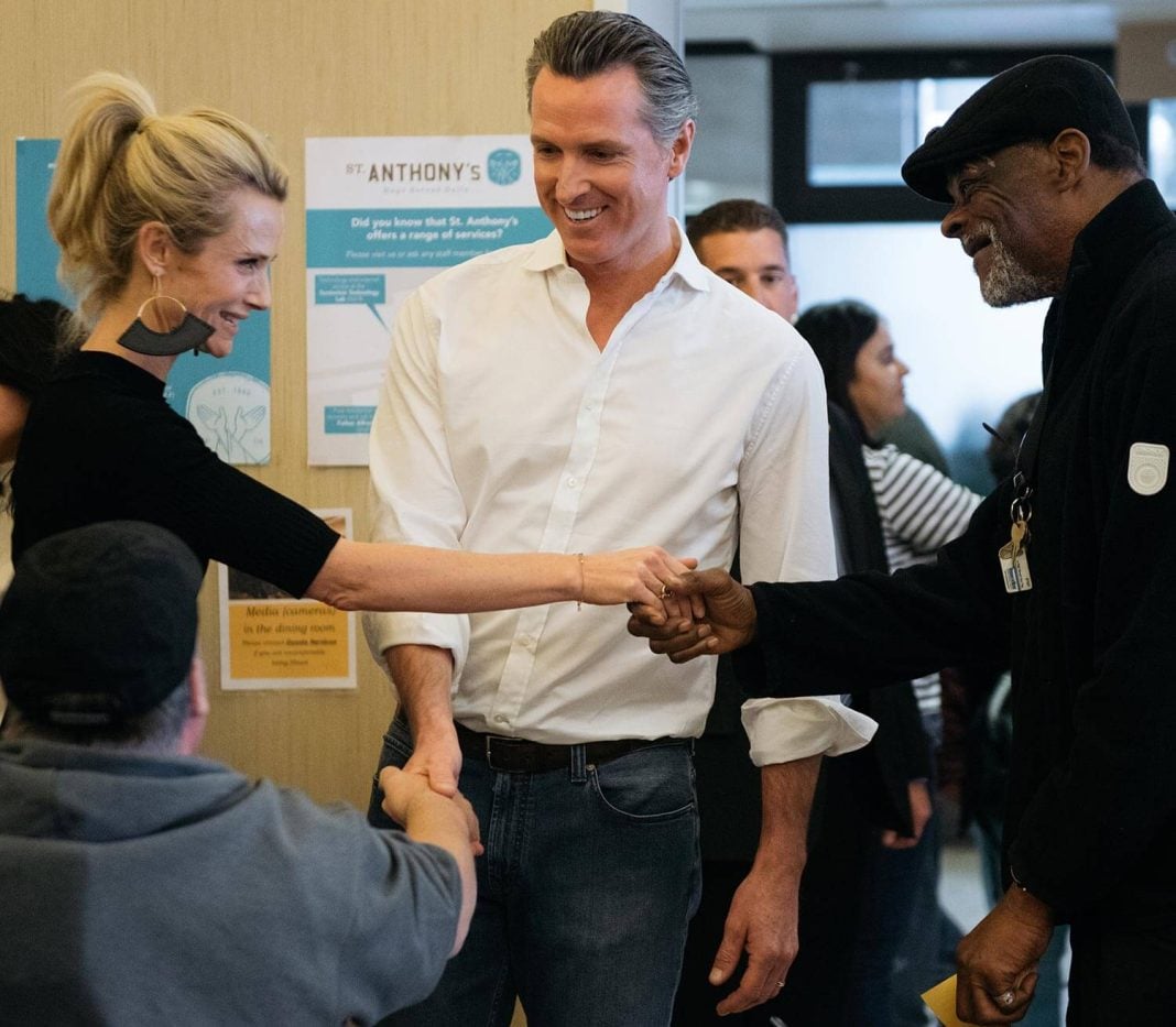 California Governor Gavin Newsom and his wife Jennifer Siebel Newsom